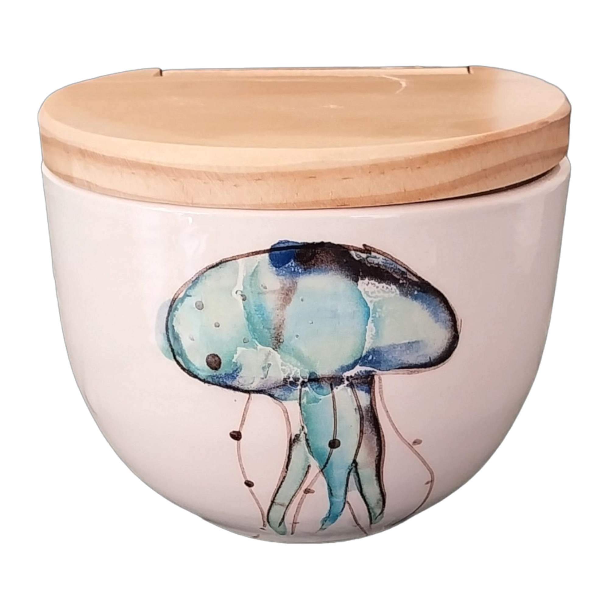 Salero Medusa Azul: Elegancia Mediterránea en Cerámica