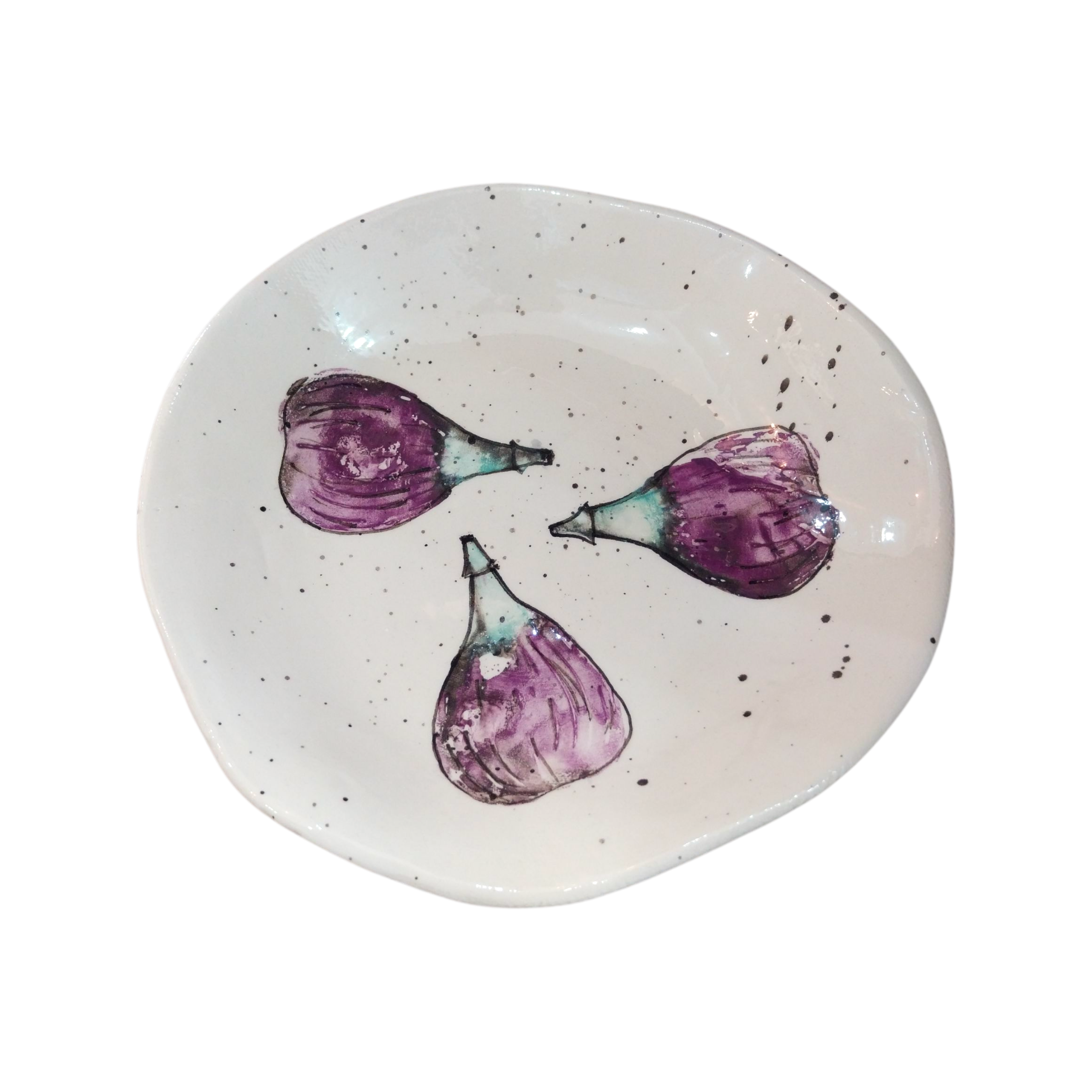 Plato pequeño irregular con higos