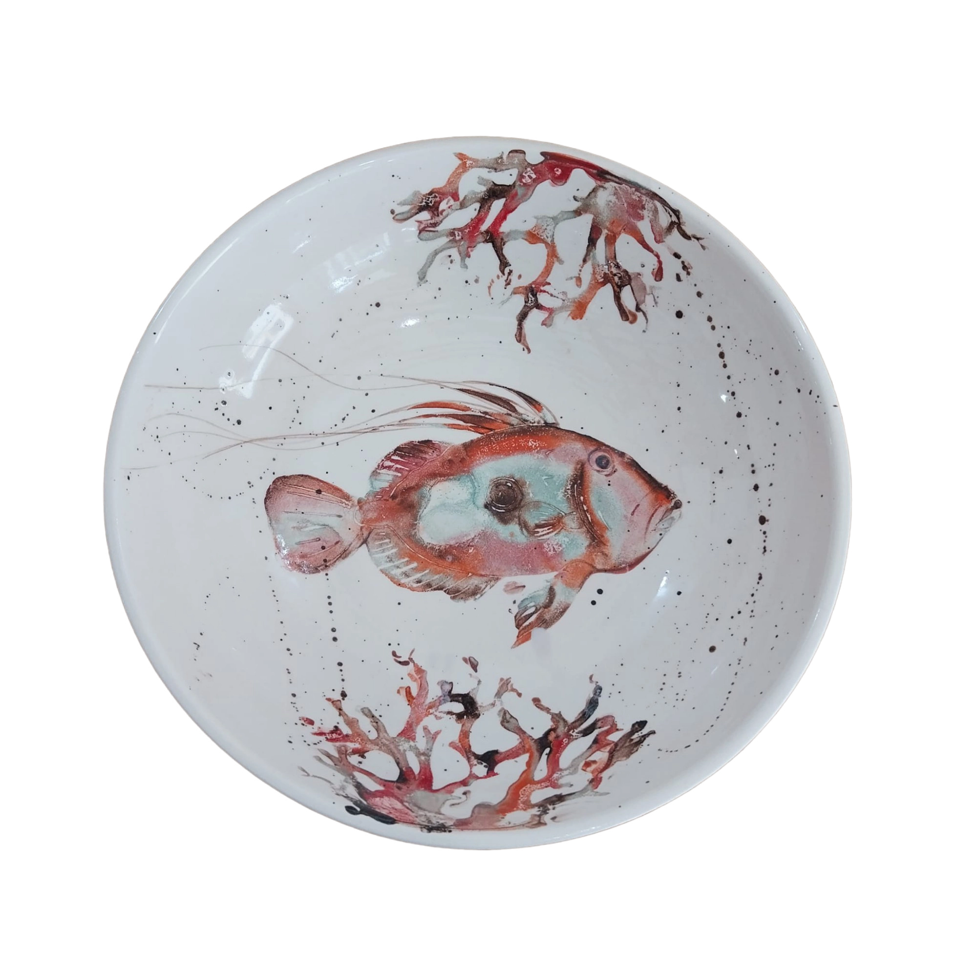 Rooster and Coral Salad Bowl