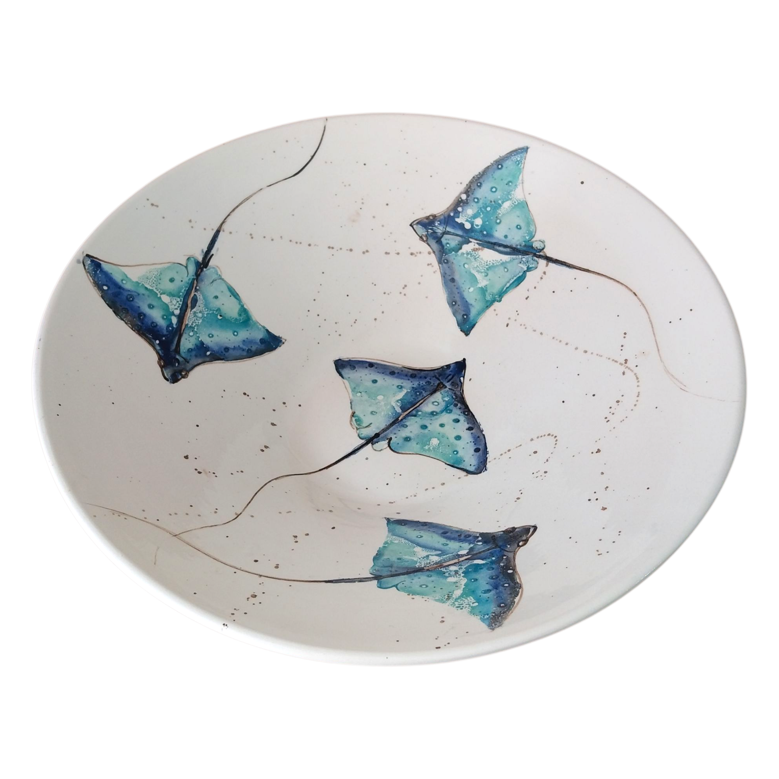 Plato Cónico con Diseño de Peces Raya