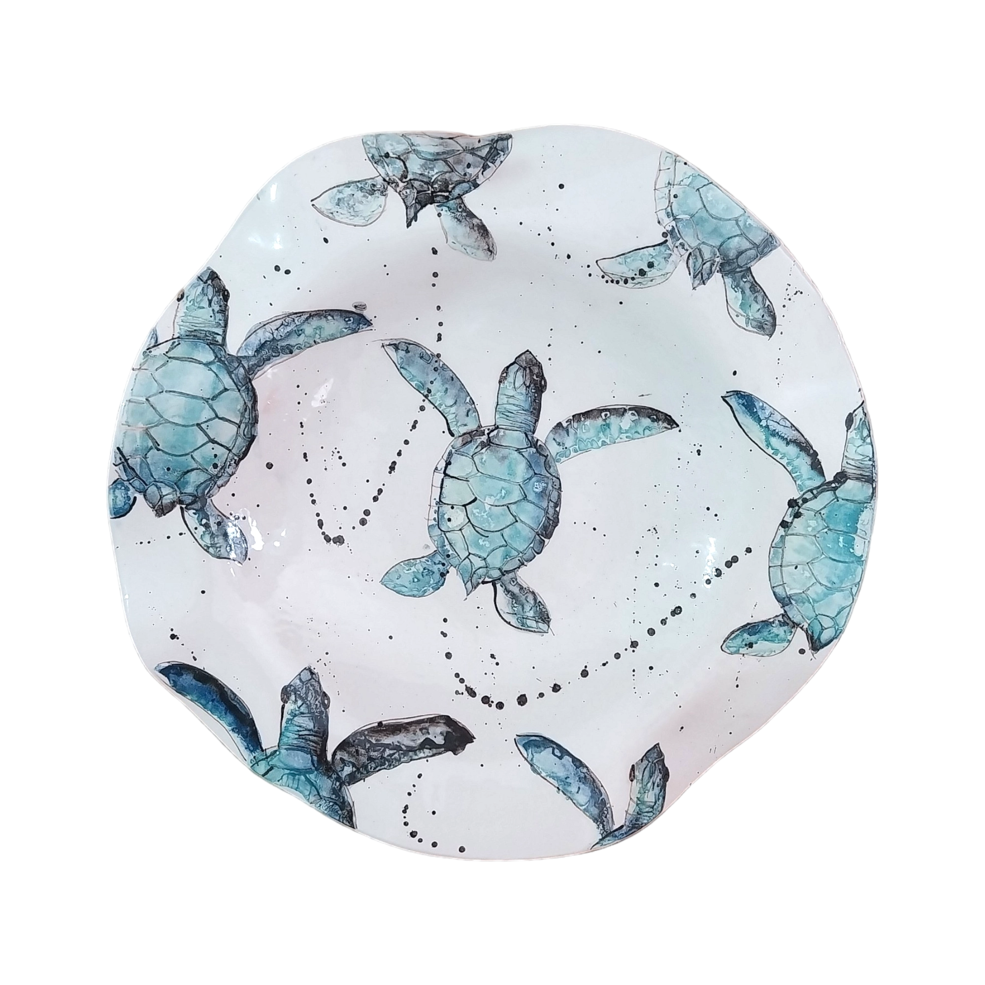 Irregular Plate with Sea Turtles