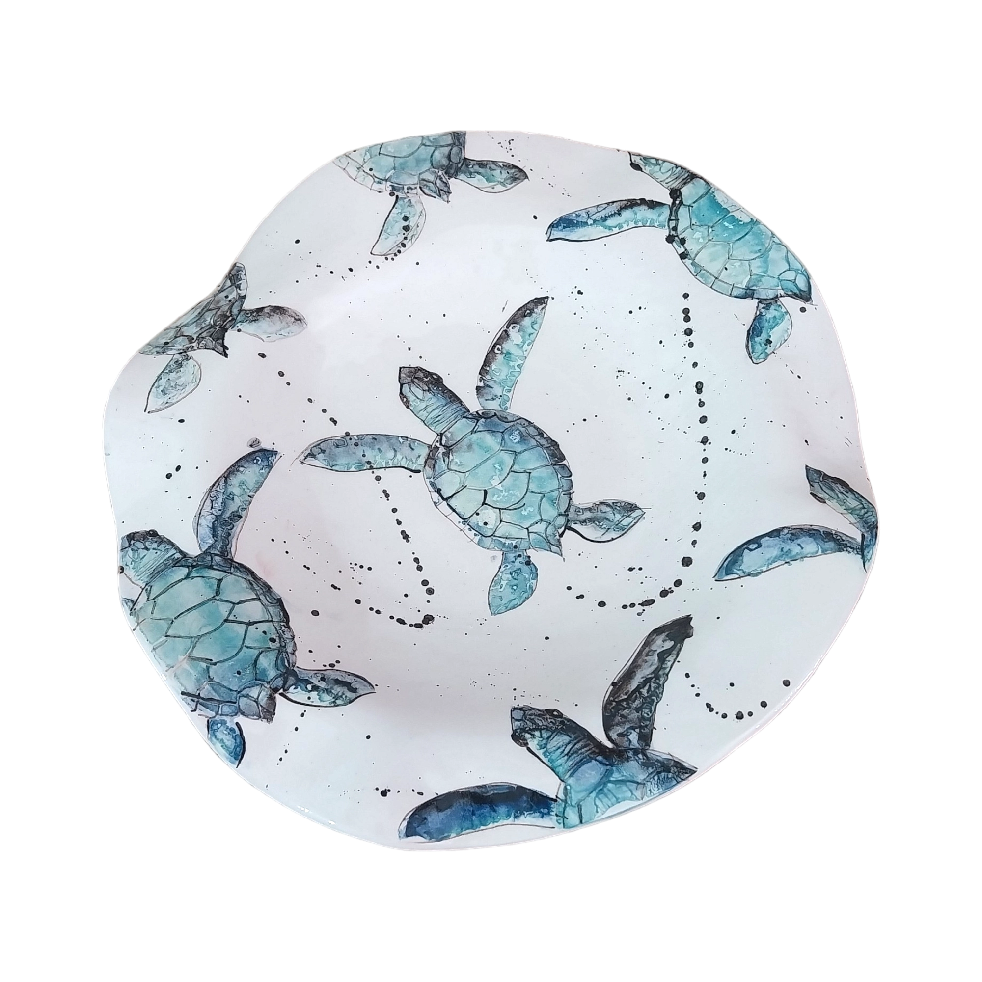 Irregular Plate with Sea Turtles
