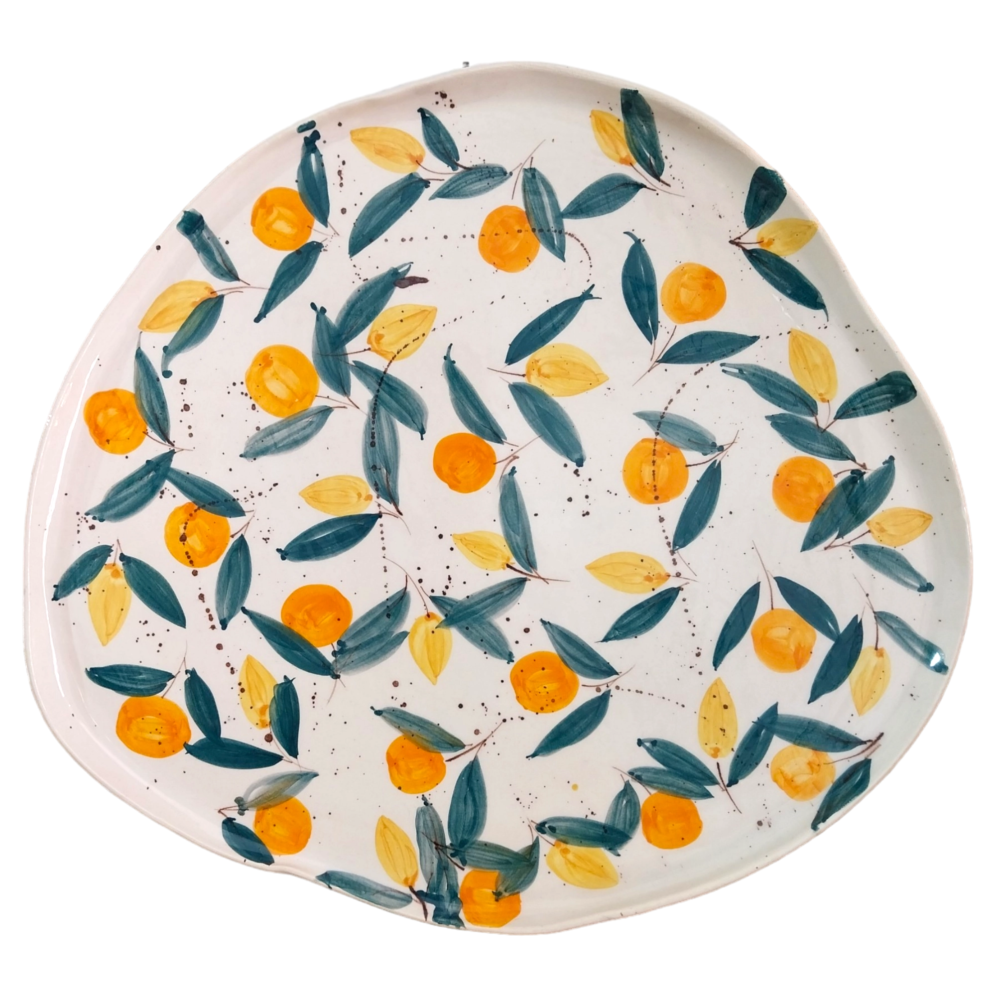 Plato Decorativo XXL con Limones y Mandarinas