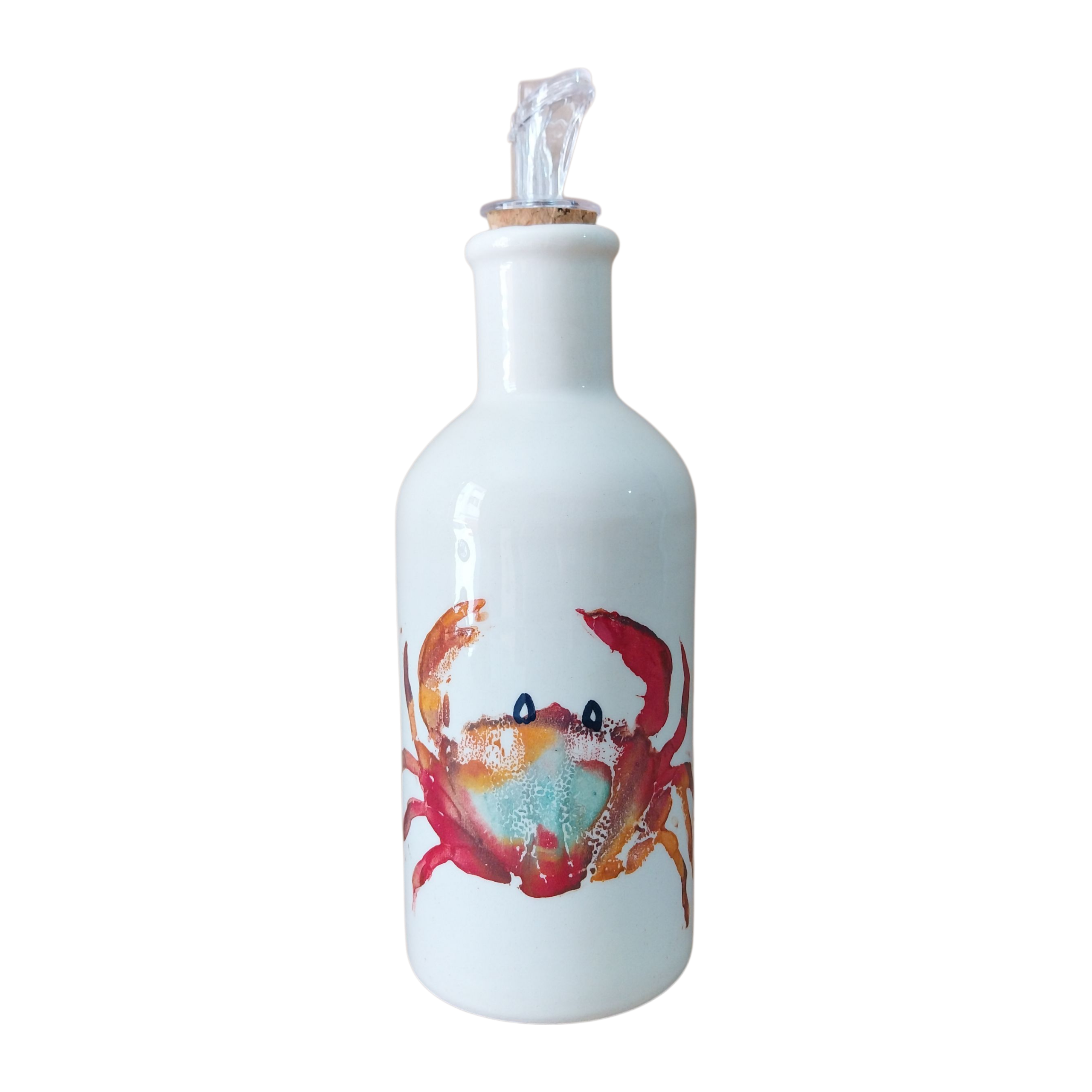 Aceitera de Cerámica con Cangrejo Rojo