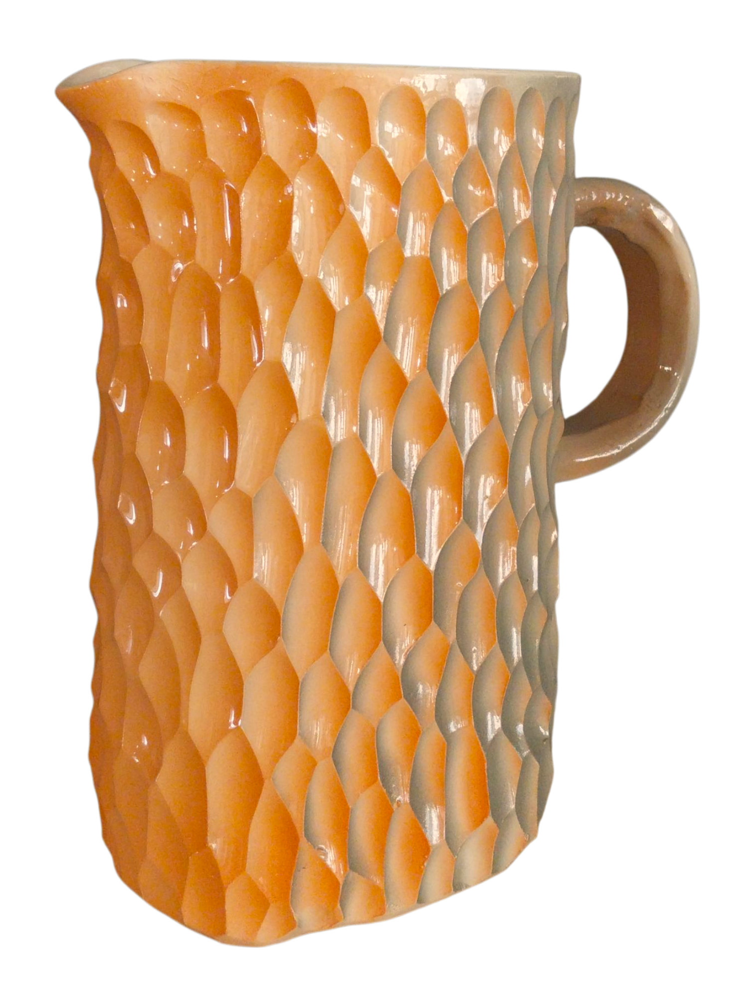 Jarra Texturizada Gris y Naranja