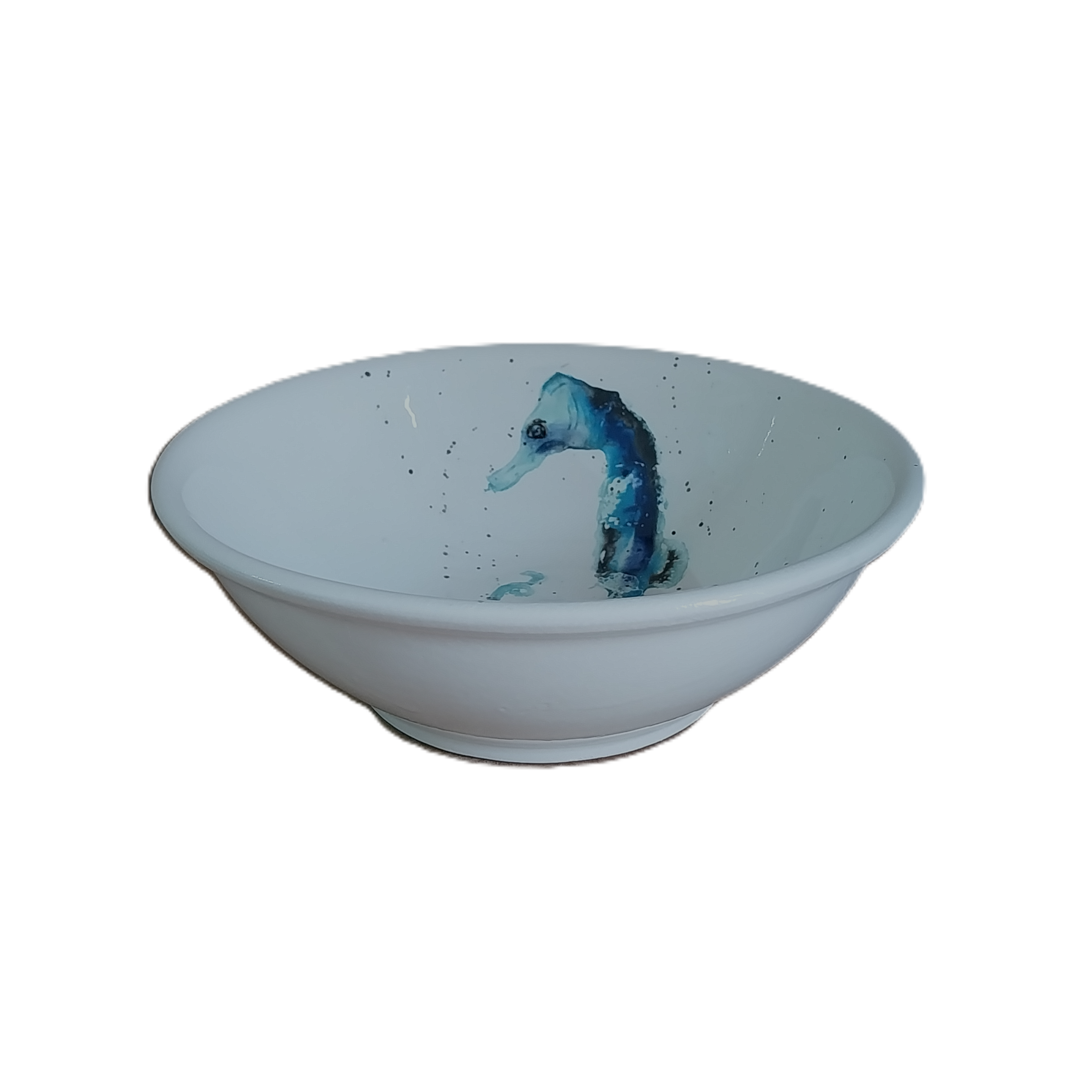 Plato hondo de cerámica con diseño de caballito de mar